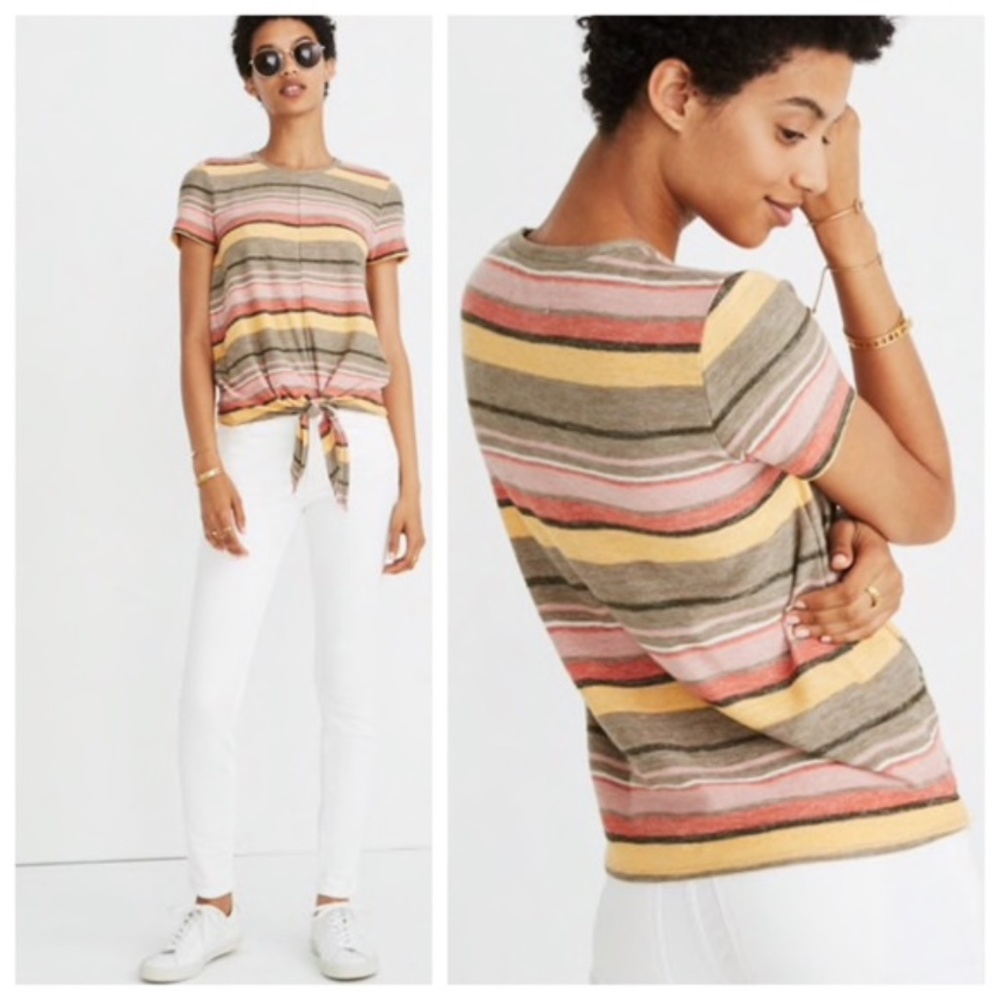 Madewel Texture & Thread Modern Tie-Front Top